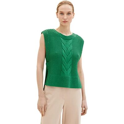TOM TAILOR Dames pullunder 1035300, 31032 Vivid Leaf Green, XXS TOM TAILOR Dames pullunder 1035300, 31032 Vivid Leaf Green, XXS