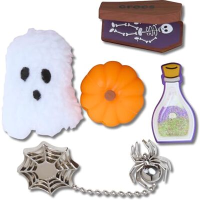 Crocs Unisex Spooky Halloween 5 Pack schoenhangers, meerkleurig Crocs Unisex Spooky Halloween 5 Pack schoenhangers, meerkleurig