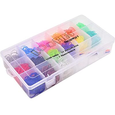 Kögler 76176 Loopies Loom linten, grote set met 1200 ringen, 24 sluitingen en 2 haaknaalden, ca. 23 x 12,5 x 4,3 cm, voor kleurrijke armbanden, kettingen en hangers Kögler 76176 Loopies Loom linten, grote set met 1200 ringen, 24 sluitingen en 2 haaknaalden, ca. 23 x 12,5 x 4,3 cm, voor kleurrijke armbanden, kettingen en hangers