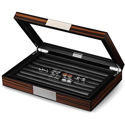 Lifomenz Co Houten Manchetknoop Doos met Glas Venster Manchetknopen Display Case Ring Organizer en Manchetknopen Doos voor Mannen Hold 36-46 Pairs Lifomenz Co Houten Manchetknoop Doos met Glas Venster Manchetknopen Display Case Ring Organizer en Manchetknopen Doos voor Mannen Hold 36-46 Pairs