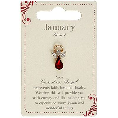 Guardian Angel Broche januari geboortesteen engel badge met granaat rode edelsteen, cadeau voor dames en heren, reversspeldjes, gouden-one size unisex zilver Guardian Angel Broche januari geboortesteen engel badge met granaat rode edelsteen, cadeau voor dames en heren, reversspeldjes, gouden-one size unisex zilver