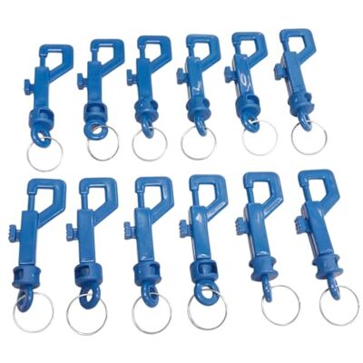 Merriway ® BH01834 Plastic Hipster Key Snap Hook & Ring Blauwe kleur Pack van 12 Merriway ® BH01834 Plastic Hipster Key Snap Hook & Ring Blauwe kleur Pack van 12