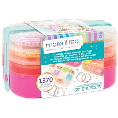 Make It Real 2901710 Beads-2-Go Sieradenknutselset, doe-het-zelf sieradenset met meer dan 1300 kralen in praktische sorteerdoos, armbanden zelf knutselen voor kinderen Make It Real 2901710 Beads-2-Go Sieradenknutselset, doe-het-zelf sieradenset met meer dan 1300 kralen in praktische sorteerdoos, armbanden zelf knutselen voor kinderen