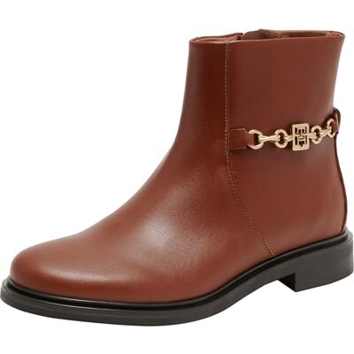 Tommy Hilfiger dames Th Ketting Leder Lage Bootie (Fw0fw08251) Lage laarzen Tommy Hilfiger dames Th Ketting Leder Lage Bootie (Fw0fw08251) Lage laarzen