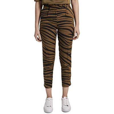 TOM TAILOR mine to five Dames Taperedbroek in zebrapatroon 1018782, 22793 Olive Zebra Design, 38 TOM TAILOR mine to five Dames Taperedbroek in zebrapatroon 1018782, 22793 Olive Zebra Design, 38