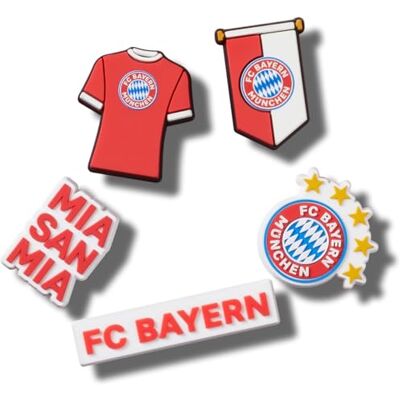 Crocs Uniseks Bayern FC 5-pack schoenbedels, veelkleurig, één maat, Meerkleurig, Eén maat Crocs Uniseks Bayern FC 5-pack schoenbedels, veelkleurig, één maat, Meerkleurig, Eén maat