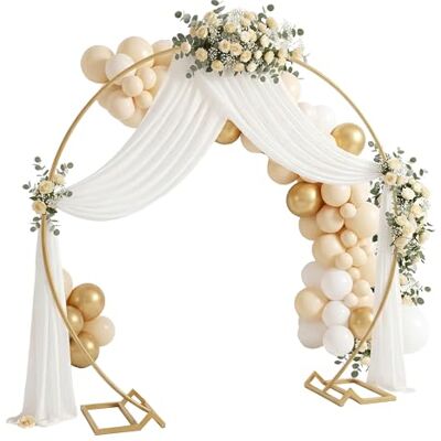Relaxdays Ballonnenboog met bloemen, metaal, bruiloft/verjaardag, goud, 210x240x40 cm Relaxdays Ballonnenboog met bloemen, metaal, bruiloft/verjaardag, goud, 210x240x40 cm