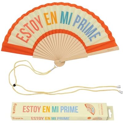 Fisura Originele waaier met opschrift "Mi Prime", moderne kleurrijke houten waaiers, gele handventilator inclusief hanger, grappig cadeau-idee, 42,5 x 23 cm Fisura Originele waaier met opschrift "Mi Prime", moderne kleurrijke houten waaiers, gele handventilator inclusief hanger, grappig cadeau-idee, 42,5 x 23 cm