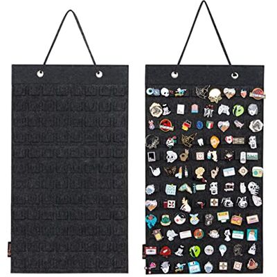 PACMAXI Hangende broche Pin Organizer, Display Pins Storage Case, Broche Collectie Opberghouder, Geschikt voor maximaal 96 Pins. (Niet Inclusief Accessoires) (S-96 Slots, Zwart) PACMAXI Hangende broche Pin Organizer, Display Pins Storage Case, Broche Collectie Opberghouder, Geschikt voor maximaal 96 Pins. (Niet Inclusief Accessoires) (S-96 Slots, Zwart)