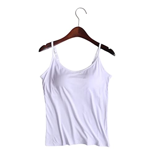 Aoguaro Tank met ingebouwde BH, Womens Tank Tops met ingebouwde beha verstelbare halter top BH, 2 in 1 dieptepunt shirt