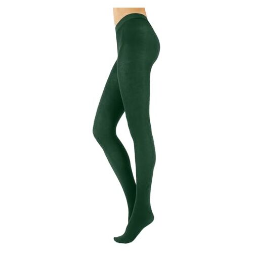 CALZITALY ondoorzichtige panty voor dames, kasjmier kous, ondoorzichtige kousen, 150 denier, S, M, L, XL, XXL, 3XL, 4XL, Bos Groen, XL