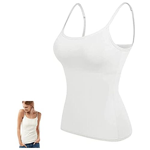 Dfcdcoo Suneefay Tank met ingebouwde BH, Suneefay Tank Top BH, Tank Top met Ingebouwde BH voor Vrouwen (XL, wit)