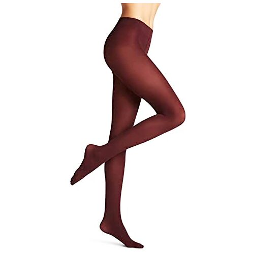 FALKE Dames Panty Pure Matt 50 DEN W TI Halfdoorzichtig Eenkleurig 1 Stuk, Rood (Barolo 8596), XL