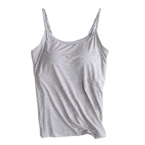 ZCSXK Camisole Ingebouwde BH,Ingebouwde bh-tanktops voor dames   Hemdjes voor dames met ingebouwde bh, bh-tanktops met verstelbare spaghettiband