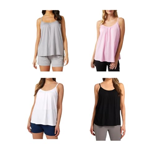 jfzlkbq Hemdjes voor vrouwen Ingebouwde beha, Tanktops met ingebouwde beha's, Ingebouwde beha Tanktops voor dames (S,4PCS)