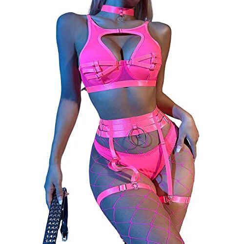 LUBOSE Sexy lingerieset, sexy lingerie, zwarte sexy lingerie, sexy lingerie set voor dames (L, H)