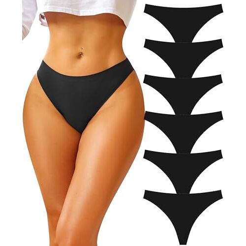 BeReady Onzichtbare tanga dames string sexy chique onzichtbare slipje dames onzichtbare slip naadloze lage taille lingerie, B- 6 stuks, M