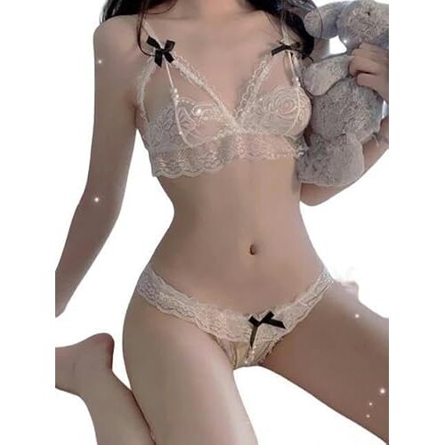 YLCYDLYU Erotische lingerie, 2-delig, sexy, voor dames, lingerie, lingerie, parel, beha, breed, per meter