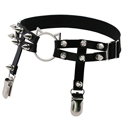 OATIPHO punk kousenband been kousenband klinknagel kousenband kousenbanden lifting straps jarretelgordel jarretellegordel klinknagel dij kousenband persoonlijkheid been sokken Enkel leer