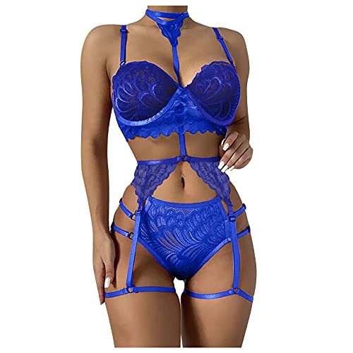 LINYOUY Sex Costumes Erotische lingerie set push up teddy babydoll dames body met jarretels lingerie dames lingerie erotische seks lingerie teddy erotische lingerie vrouw sexy lingerie dames, blauw, S