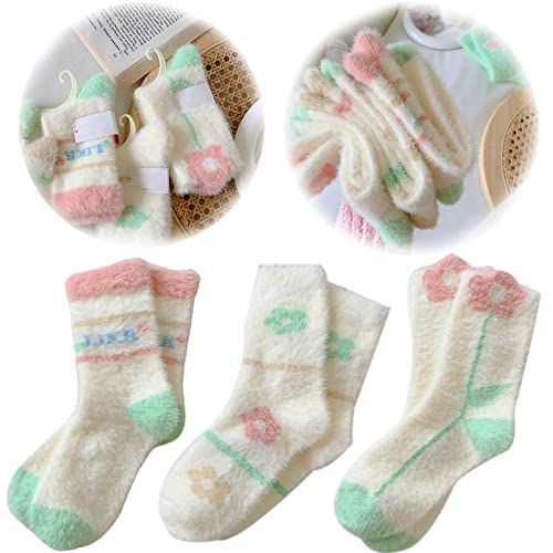 Sykerout Snuggle Socks Dames, Dames Snuggle Socks Pluizig, Pack Warme Sokken Dames, Pluizig Warme Dikke Wintersokken Bedsokken, Winter Warme Katoenen Sokken, Familiesokken 35-42