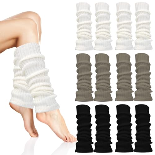 Nizirioo 6 paar gebreide beenwarmers voor dames, winter, gehaakt, gebreide beenwarmers, beenwarmers, beenwarmers, beenwarmers, beenwarmers, beenwarmers voor dames, voor ballet, fitness, yoga,