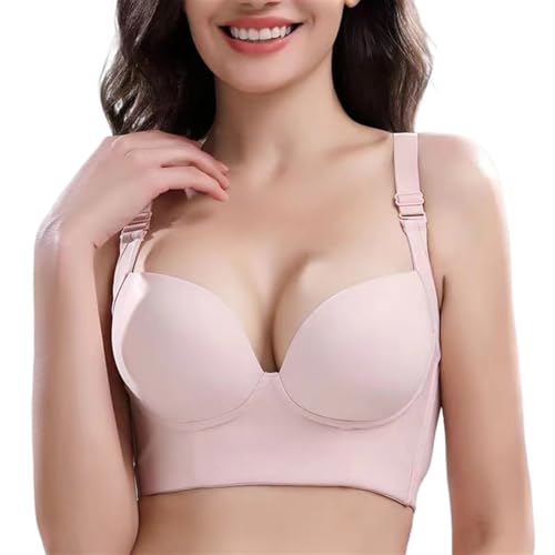 saVgu Shecurve Push-Up Gladmakende Bh op de Rug, Ze Curve Push-up Gladmakende Bh op de Rug, Ze Curve Strapless Bh, Shecurve Bh (Color : FIG-3, Size : 50D)