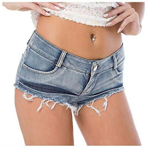 Cheeky Folie Sexy vrouwen denim Short Afgesneden laag optillen, Ref SJ6-4