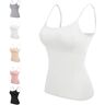 YOHFRFGX Braforu Camisole Bra, Braforu Straps Camisole, With Built In Padded Bra Vest, Women’S Camisole (XL,White)