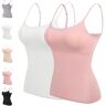 YOHFRFGX Braforu Camisole Bra, Braforu Straps Camisole, With Built In Padded Bra Vest, Women’S Camisole (M,2 Pcs A)