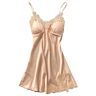 Generic 2024 AI Jurk Pad Kant Ondergoed Robe Lingerie Nachtkleding Sexy Nachtkleding Vrouwen Nachtkleding voor Vrouwen Sexy Hot plus Size, Beige, 3XL