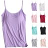 Juneyou Braforu Braforu Cami-beha, hemdje voor dames, met ingebouwd gevoerd beha-vest, Paars, S