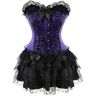 CABULE Korsetjurk Plus Size Gothic Tutu Korset Outfit Club Outfit Party Sexy Outfit-Lila-M