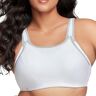 Glamorise Dames Sports Bra, Weiß mit Grauem Besatz, 80C