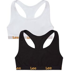 Lee Dames crop top in zwart/wit met racerback-stijl trainingsbeha, Zwart/Wit, XS Lee Dames crop top in zwart/wit met racerback-stijl trainingsbeha, Zwart/Wit, XS
