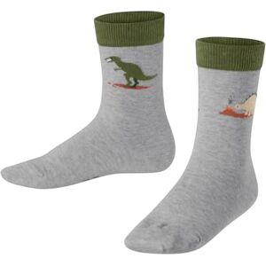 FALKE Uniseks-kind Sokken Dinosaurs K So katoen gedessineerd 1 paar, Grijs Lt. Heather 3223, 19-22 FALKE Uniseks-kind Sokken Dinosaurs K So katoen gedessineerd 1 paar, Grijs Lt. Heather 3223, 19-22