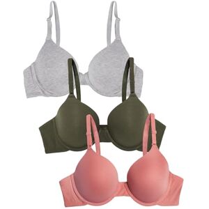 Fruit of the Loom Dames T-shirt-beha, ondoorzichtig, Desert Dusk/Grey Heather/Olive, 80DD (verpakking van 3), Desert Dusk/Grey Heather/Olive, 80E Fruit of the Loom Dames T-shirt-beha, ondoorzichtig, Desert Dusk/Grey Heather/Olive, 80DD (verpakking van 3), Desert Dusk/Grey Heather/Olive, 80E