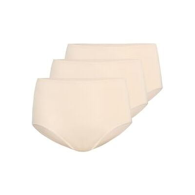 Teyli Dames tailleslip katoen hoge taille Classico 3-pack, beige, M Teyli Dames tailleslip katoen hoge taille Classico 3-pack, beige, M