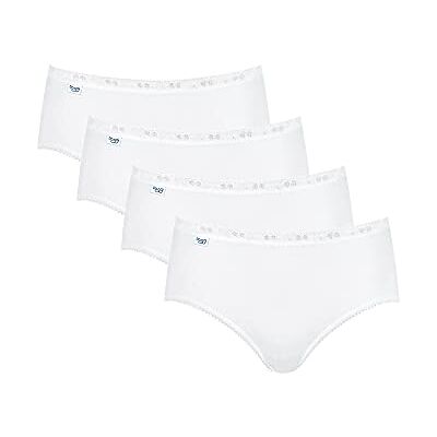 Sloggi Women's Basic+ Midi 4P Briefs, WHITE, 50 Sloggi Women's Basic+ Midi 4P Briefs, WHITE, 50
