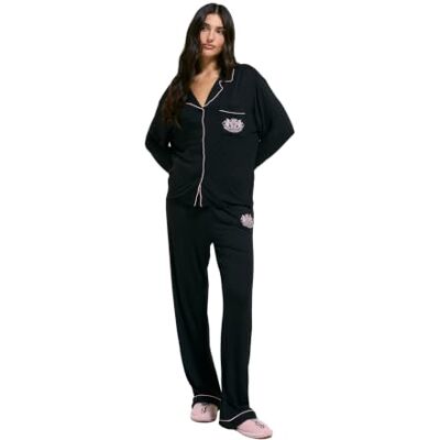 Juicy Couture Dames Crest Pj Set Pyjama Set, Zwart, XS Juicy Couture Dames Crest Pj Set Pyjama Set, Zwart, XS