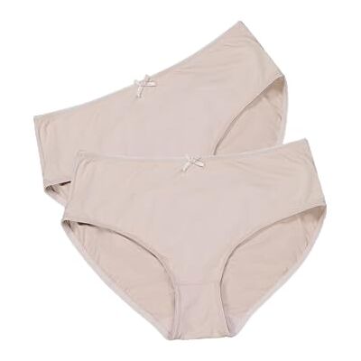 Ulla Popken Dames grote maten plus size plus size slips, verpakking van 2 stuks, microvezel 781658, beige, 46 Ulla Popken Dames grote maten plus size plus size slips, verpakking van 2 stuks, microvezel 781658, beige, 46