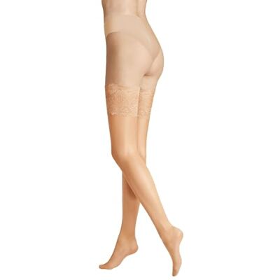 Hudson Glamour 20 dubbele siliconen strapless kousen voor dames, 20 DEN, Make-up 0019, M Hudson Glamour 20 dubbele siliconen strapless kousen voor dames, 20 DEN, Make-up 0019, M