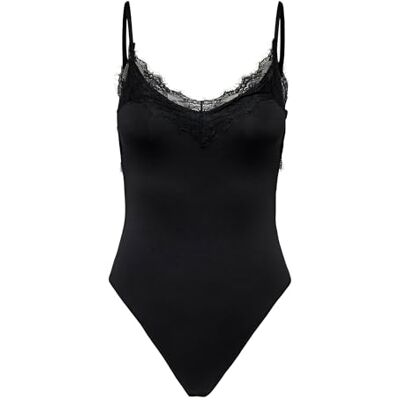 ONLY Dames Onllimonna S/L Lace Singlet Body JRS, zwart, l, zwart, L ONLY Dames Onllimonna S/L Lace Singlet Body JRS, zwart, l, zwart, L