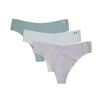 UNDER ARMOUR 3-pack Pure Stretch No Show String Ondergoed, de hele dag comfort & Ultra-zachte pasvorm, Grijze dageraad, S UNDER ARMOUR 3-pack Pure Stretch No Show String Ondergoed, de hele dag comfort & Ultra-zachte pasvorm, Grijze dageraad, S