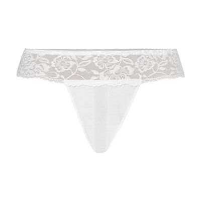 Teyli Damesstring tanga lage taille kant sexy slipje damesondergoed string, Wit, L Teyli Damesstring tanga lage taille kant sexy slipje damesondergoed string, Wit, L
