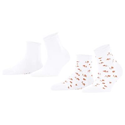 ESPRIT Dames Korte sokken Mini Flower 2-Pack W SSO Organisch Katoen Dun gedessineerd Multipack 2 Paar, Wit (Off-White 2010), 39-42 ESPRIT Dames Korte sokken Mini Flower 2-Pack W SSO Organisch Katoen Dun gedessineerd Multipack 2 Paar, Wit (Off-White 2010), 39-42