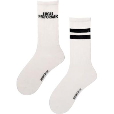 Hudson Unisex sokken High Performer 2-pack patroon wit 43-46 Hudson Unisex sokken High Performer 2-pack patroon wit 43-46