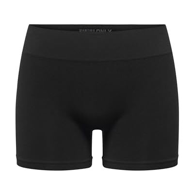 ONLY Dames Onlvicky Seamless Noos Mini Shorts Boxer, zwart, L-XL ONLY Dames Onlvicky Seamless Noos Mini Shorts Boxer, zwart, L-XL