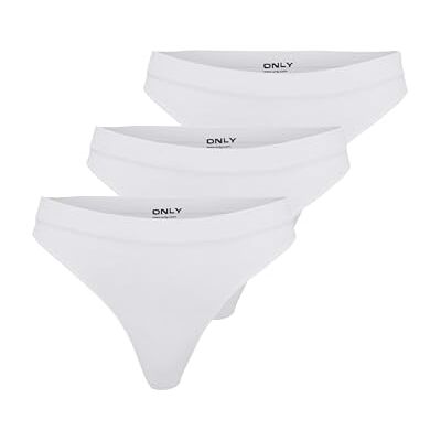 ONLY Dames Onlvicky Rib S-Les Thong 3-Pack Noos Acc, wit (bright white), M-L ONLY Dames Onlvicky Rib S-Les Thong 3-Pack Noos Acc, wit (bright white), M-L