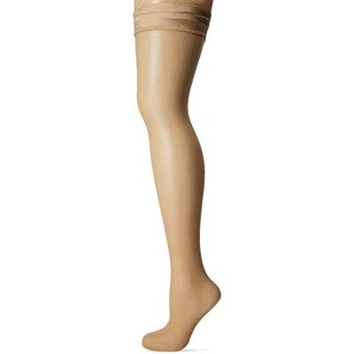 KUNERT Dames Raffinesse Net halterloze kousen, beige (poeder 3550), S KUNERT Dames Raffinesse Net halterloze kousen, beige (poeder 3550), S
